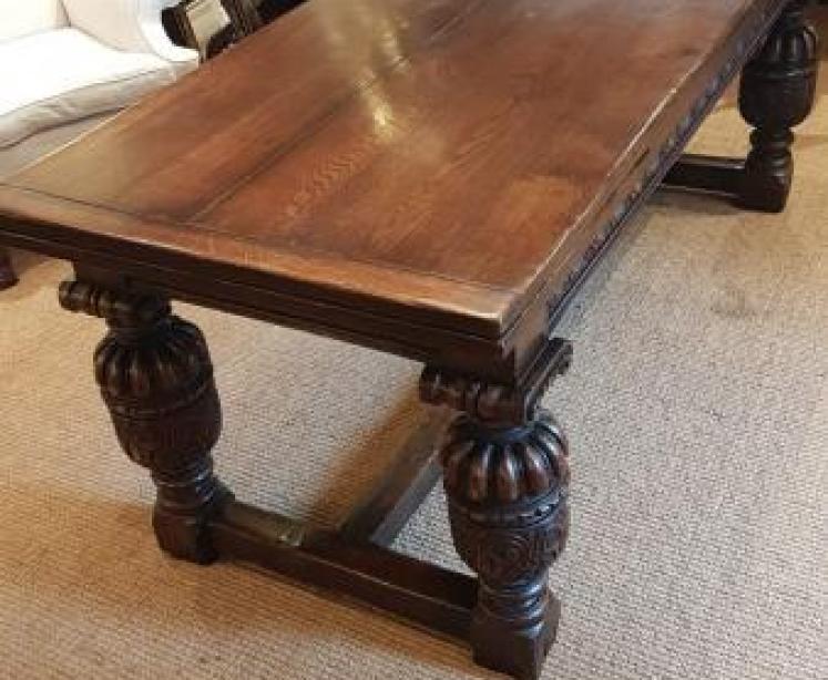 Superb Extending Oak Refectory Table - Image 6