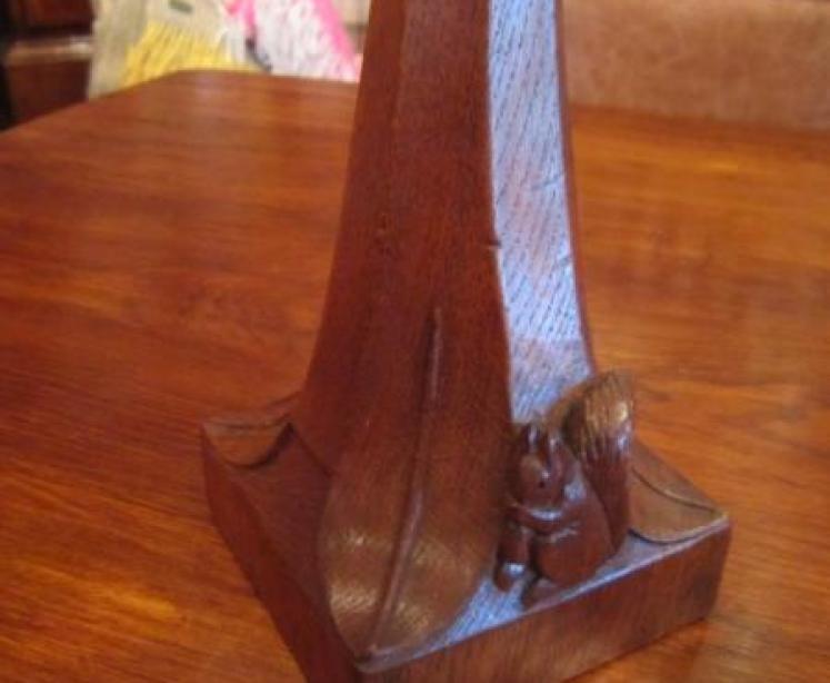 Rare Mouseman Apprentice Three Way Candleabra - Image 2