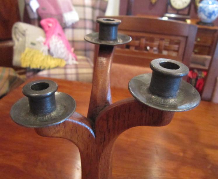 Rare Mouseman Apprentice Three Way Candleabra - Image 4