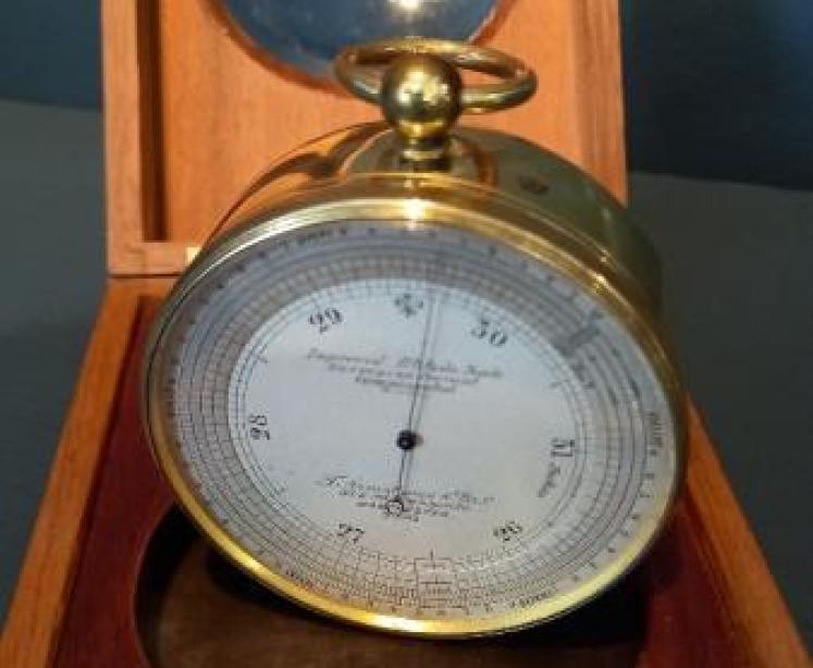 Antique Campaign Marine Barometer in Presentation Case - Image 6