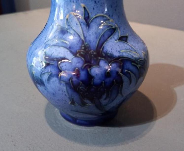 Moorcroft Speckled Blue Cornflower Vase - Image 2
