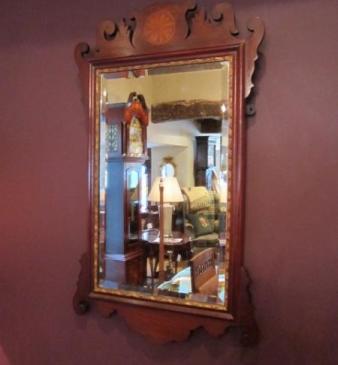 High Quality George III Style Sheraton Inlaid Mirror