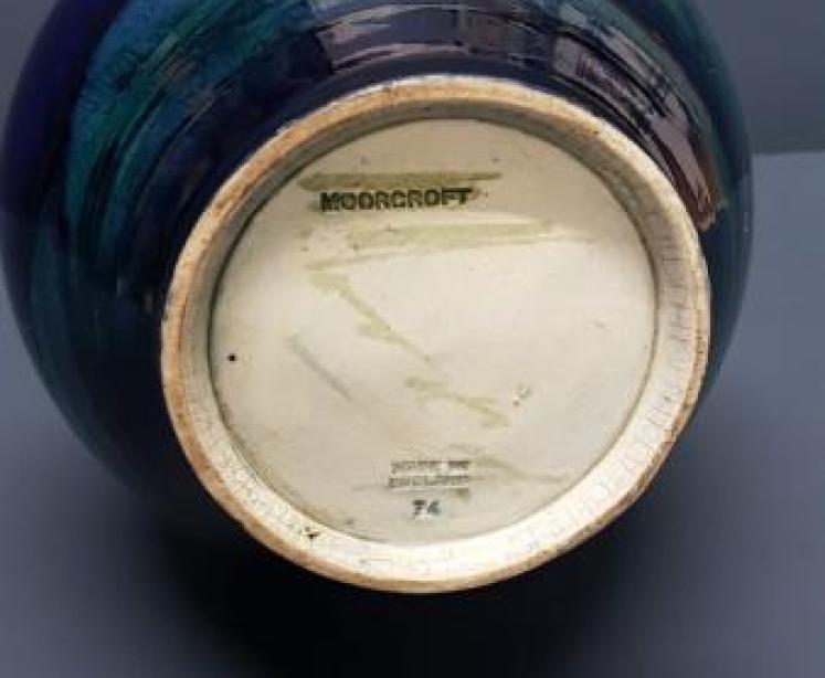 Large Early Moorcroft Moonlit Blue Vase - Image 4