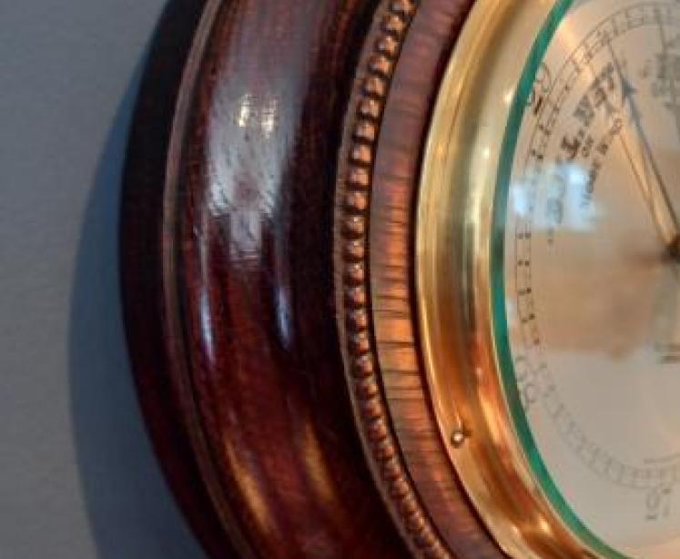 Antique Polished Oak Selfridges of London Barometer - Image 4