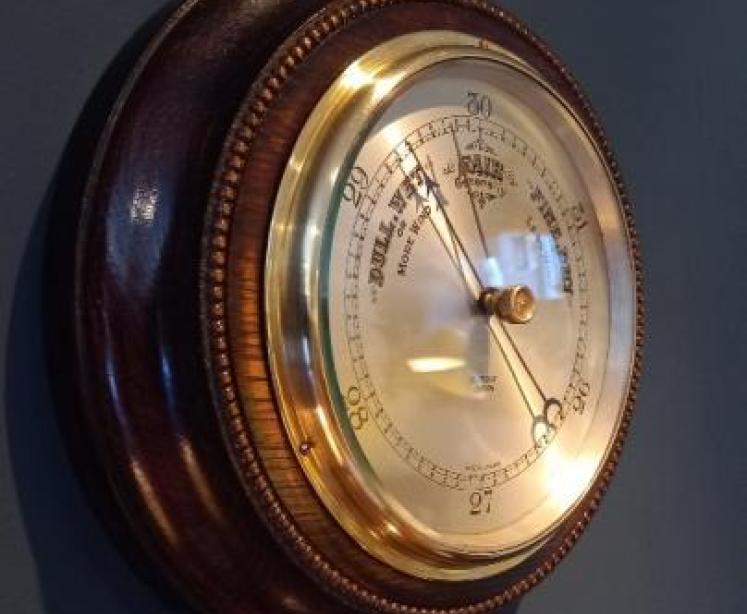 Antique Polished Oak Selfridges of London Barometer - Image 5