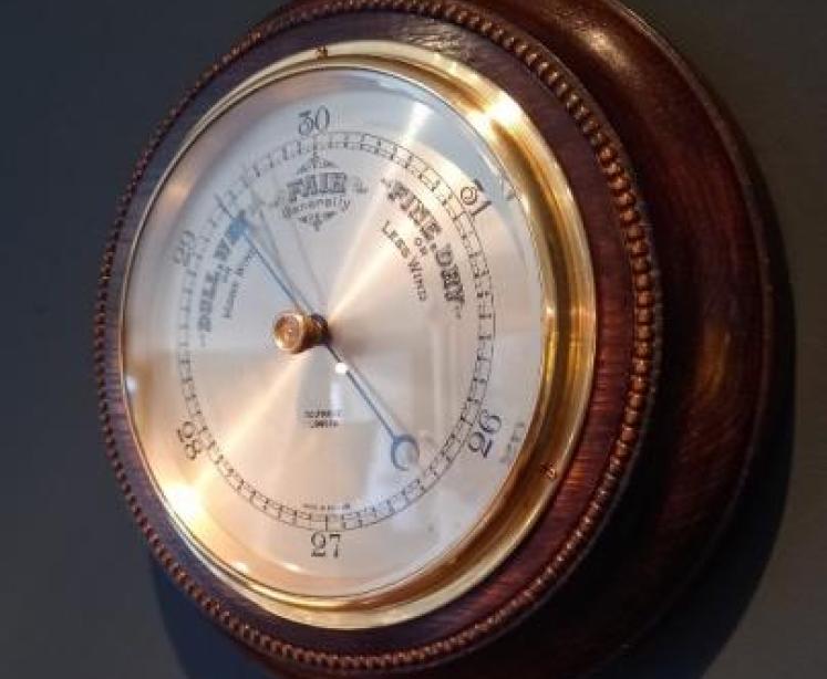 Antique Polished Oak Selfridges of London Barometer - Image 7