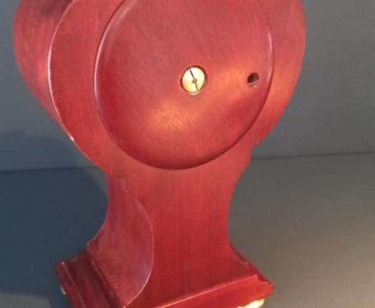 Late Victorian Butterfly Inlaid Mantelpiece Barometer - Image 5