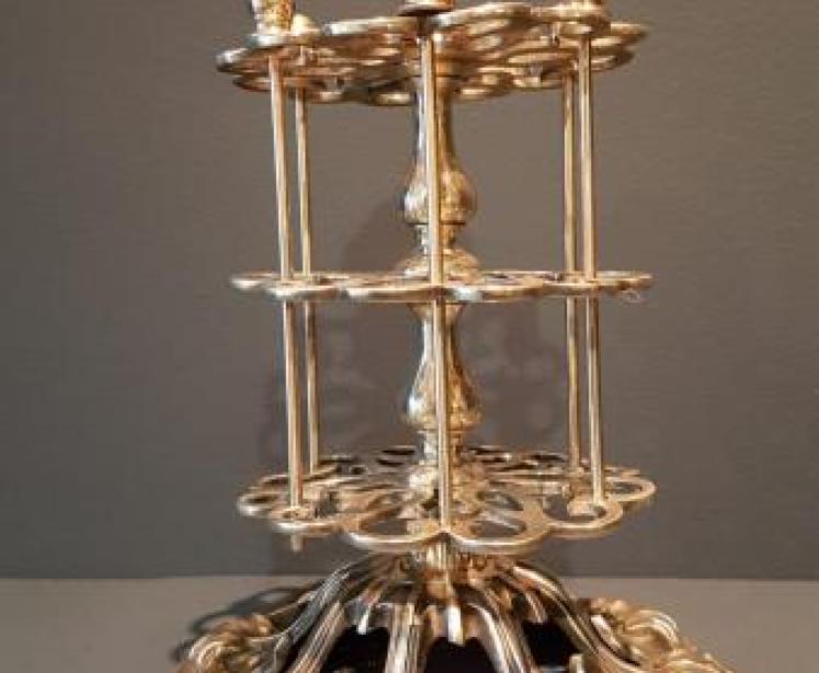 Unusual Victorian Brass Bobbin Rack - Image 2