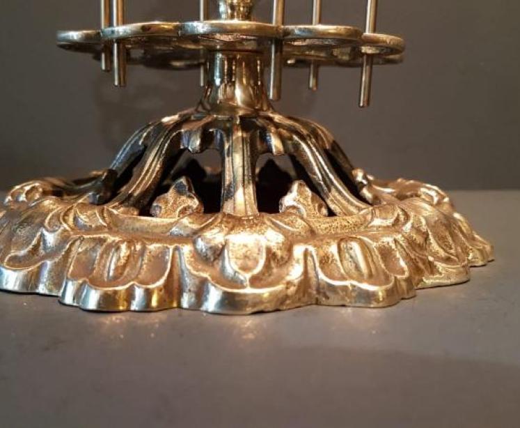 Unusual Victorian Brass Bobbin Rack - Image 4