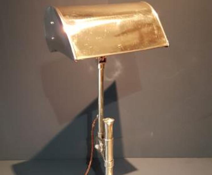 Edwardian Solid Brass Adjustable Desk Lamp - Image 1