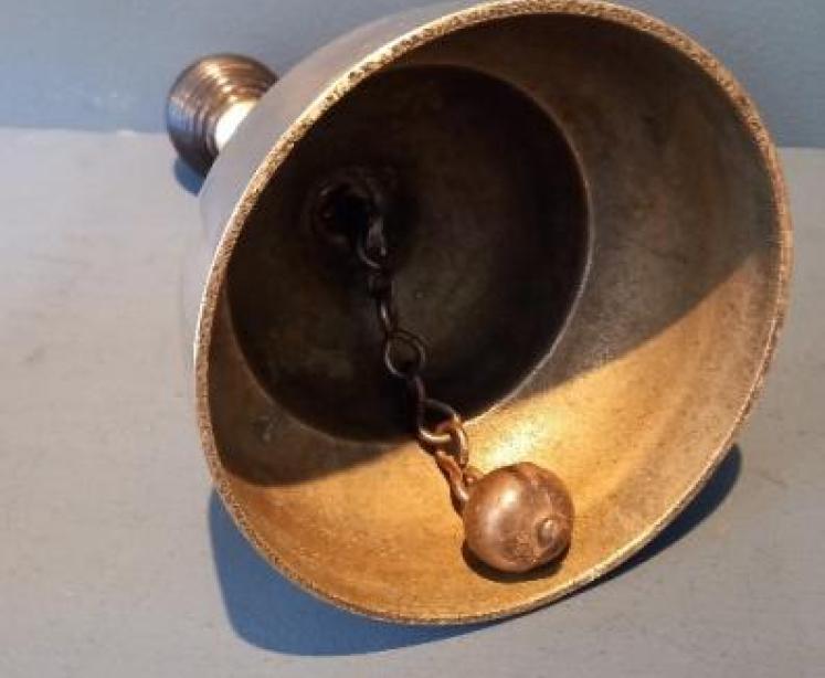 Large Antique Bronze Table Bell - Image 4
