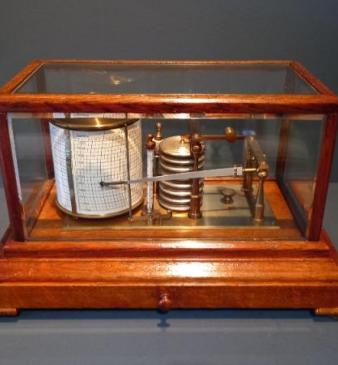 Antique Negretti & Zambra Polished Oak Barograph