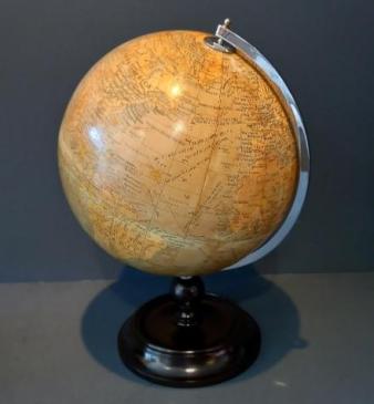 Antique Papier Mache 10" Terrestrial Globe