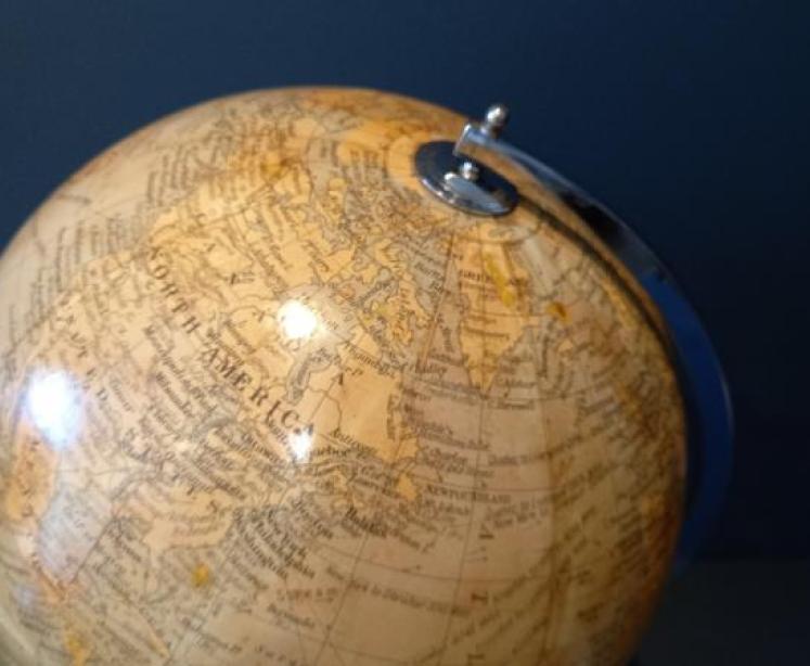 Antique Papier Mache 10" Terrestrial Globe - Image 3