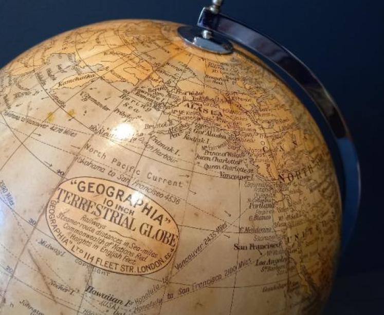 Antique Papier Mache 10" Terrestrial Globe - Image 4
