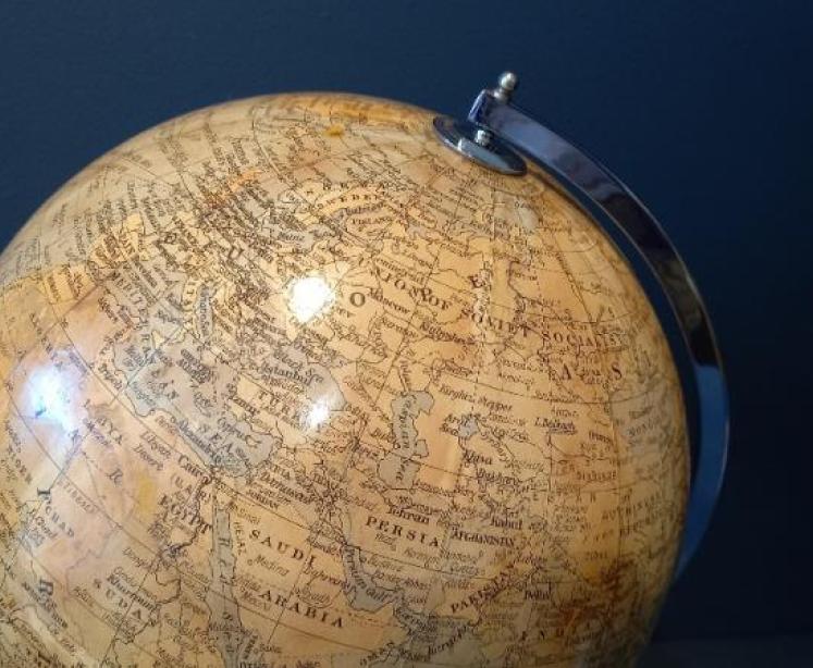 Antique Papier Mache 10" Terrestrial Globe - Image 5