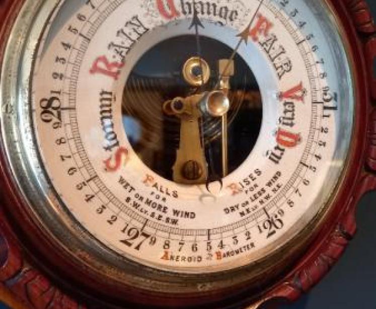 Superb Mid Victorian Walnut Skeletonised Barometer - Image 3