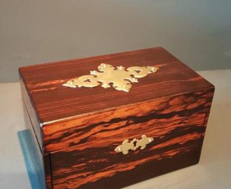 Victorian Coromandel Card Box - Image 4