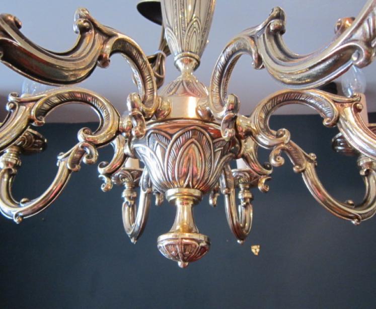 Superb Art Nouveau Cast Bronze Chandelier - Image 2