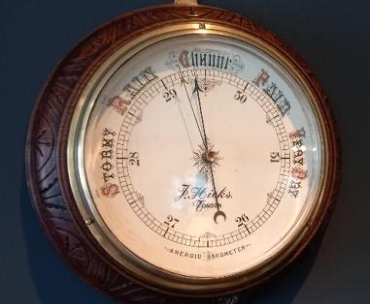 Mid Victorian Porcelain Dial Hicks of London Barometer - Image 1