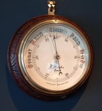 Mid Victorian Porcelain Dial Hicks of London Barometer
