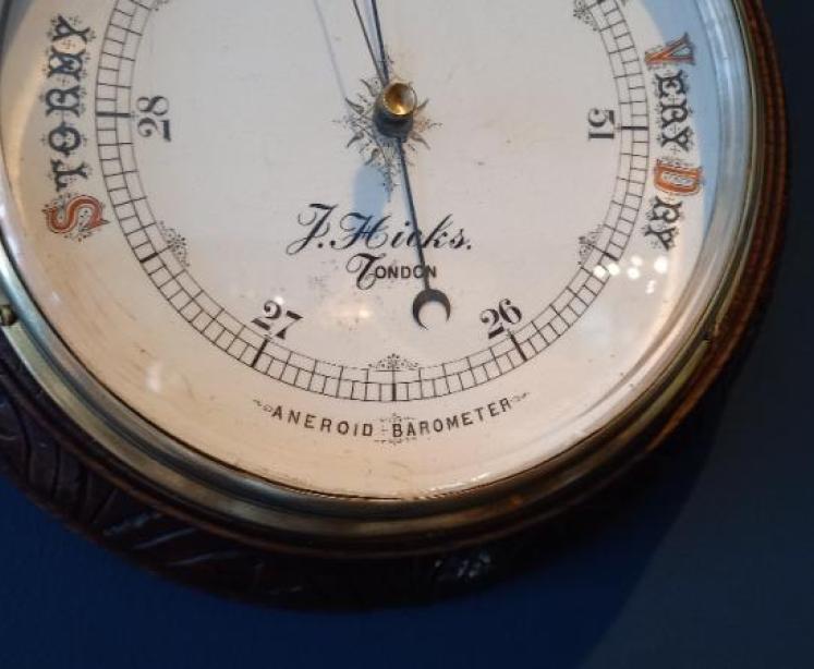 Mid Victorian Porcelain Dial Hicks of London Barometer - Image 5