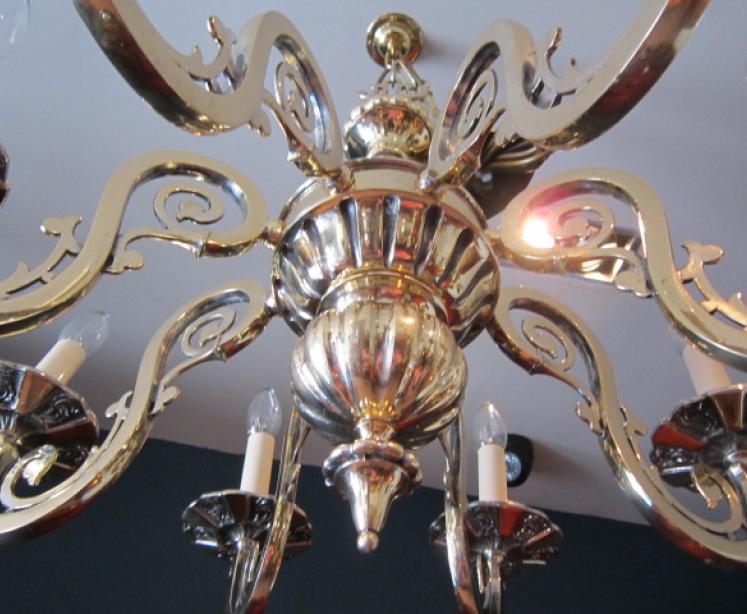 Top Quality Edwardian Cast Bronze Chandelier - Image 2