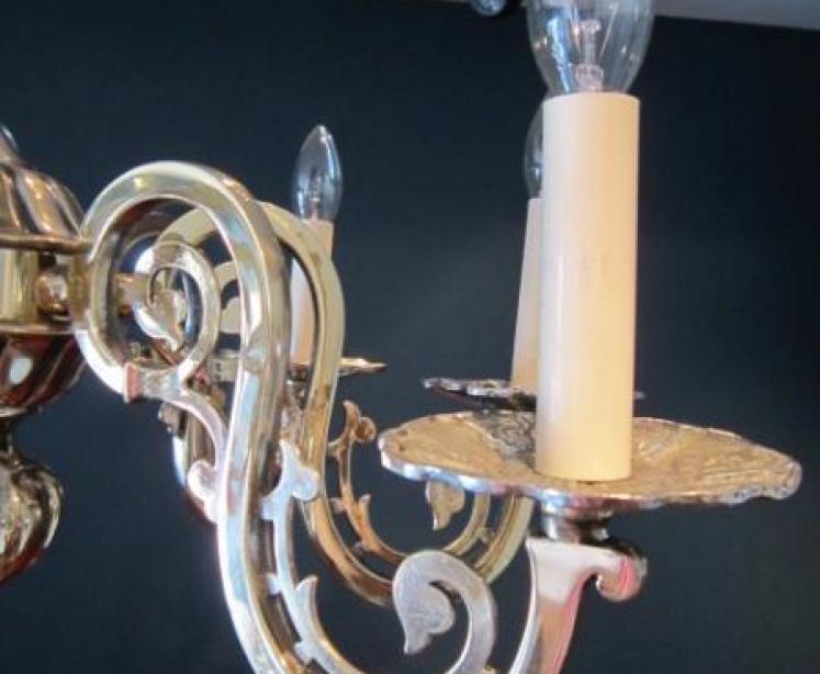 Top Quality Edwardian Cast Bronze Chandelier - Image 3