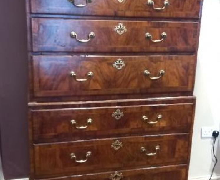 Superb George II Period Figured Walnut Chest on Chest - Image 7