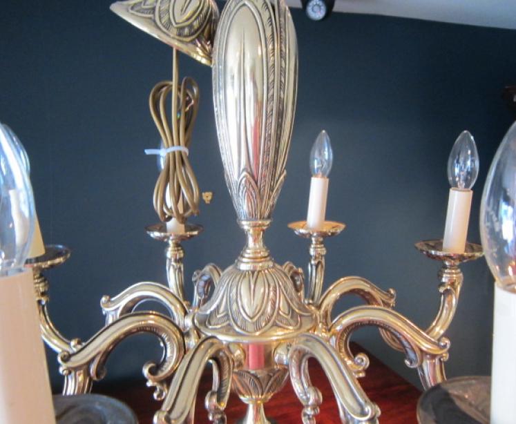 Top Quality Edwardian Cast Bronze Chandelier - Image 5