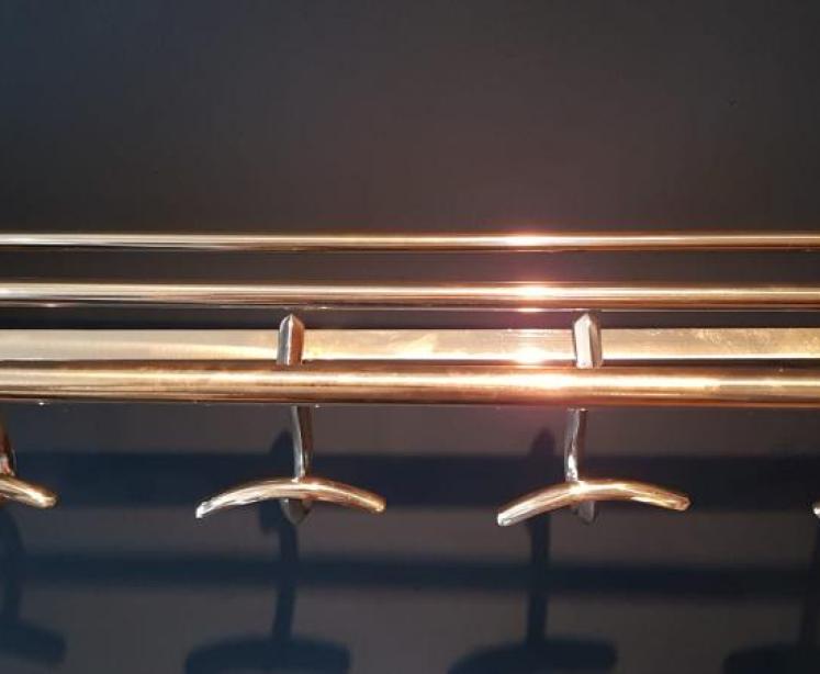 Edwardian Solid Brass Coat and Hat Rack - Image 3