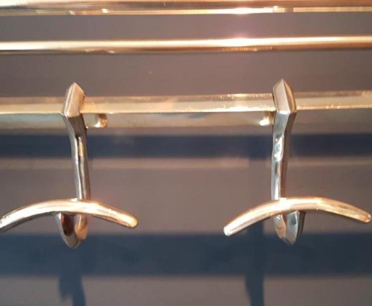 Edwardian Solid Brass Coat and Hat Rack - Image 4