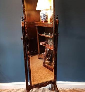 Edwardian Chinoiserie Cheval Mirror