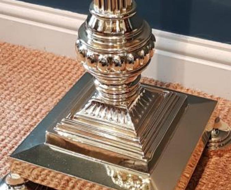 Superb Hinks Brass Lamp Standard - Image 6