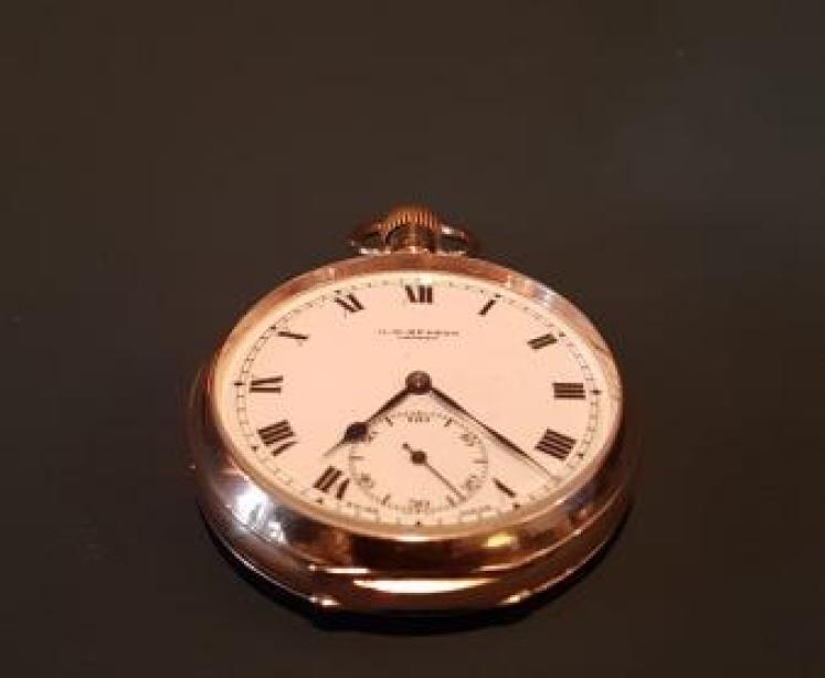 George V 9ct Gold Benson Pocket Watch - Image 7