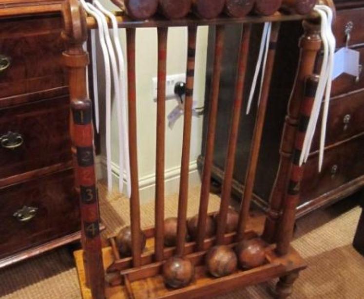 Original Victorian Ash & Elm Croquet Stand - Image 1