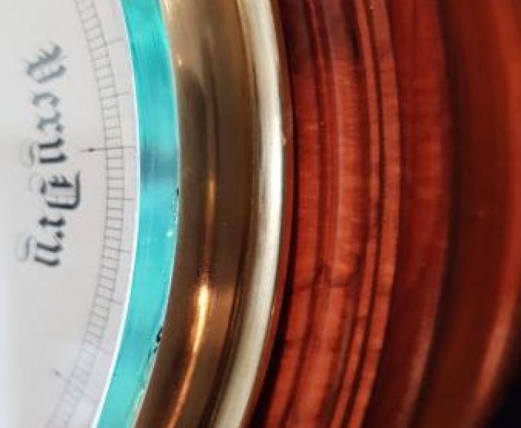 Newton London Silvered Dial Yew Wood Barometer - Image 4