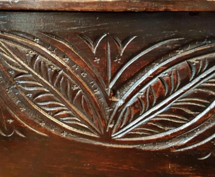 Period Oak Six Plank Coffer - Image 4