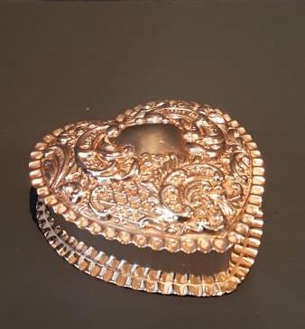 Antique Silver Heart Shaped Ring Box