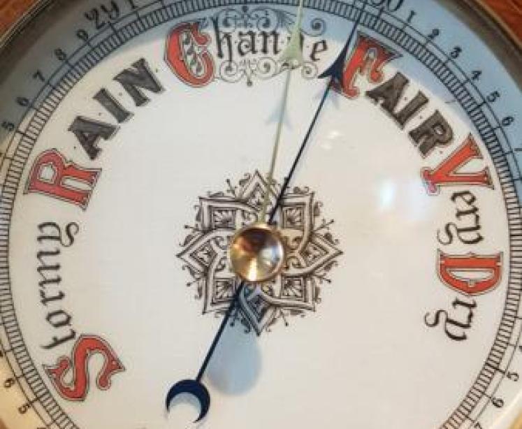 Quality Victorian Carved Walnut Barometer - Image 4