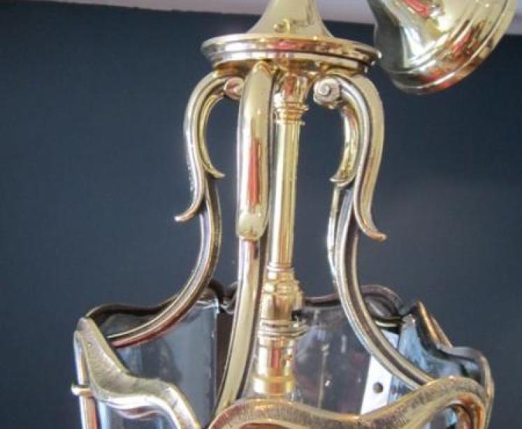 Top Quality Edwardian Brass Rococo Hall Lantern - Image 3