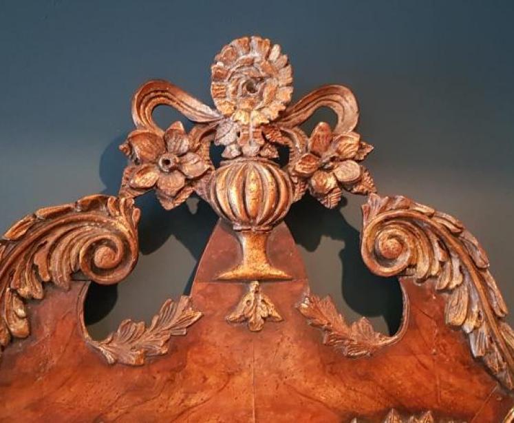 Victorian Burr Walnut & Plaster Gilt Mirror - Image 5