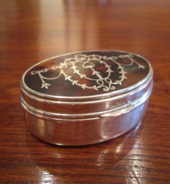 High Quality Edwardian Silver & Tortoiseshell Trinket Box