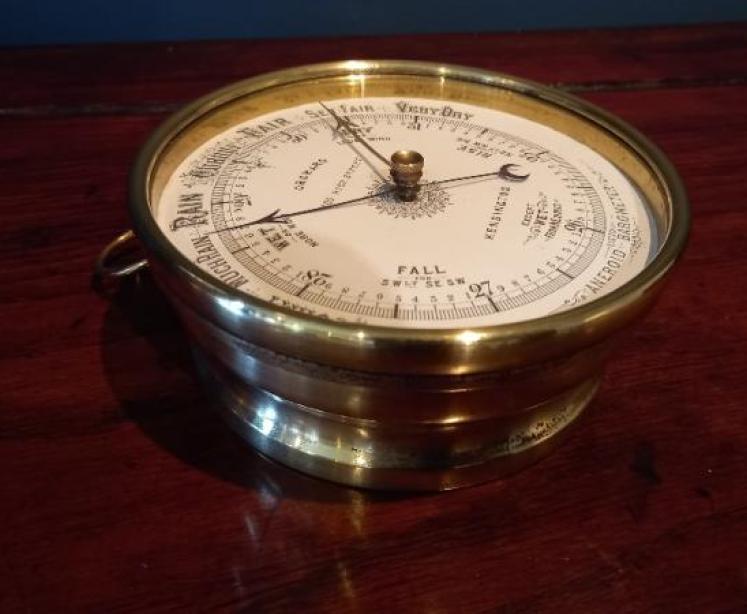 Antique Brass Cased London Marine Barometer - Image 4