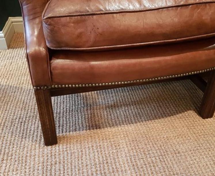 Superb 1920's  Leather Wing Back Sofa - Image 5