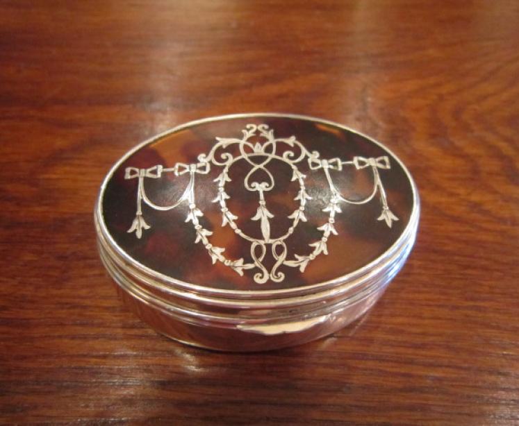 High Quality Edwardian Silver & Tortoiseshell Trinket Box - Image 3