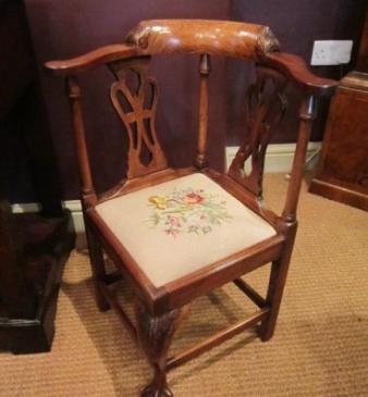 George III Period Mahogany Child's Corner Armchair