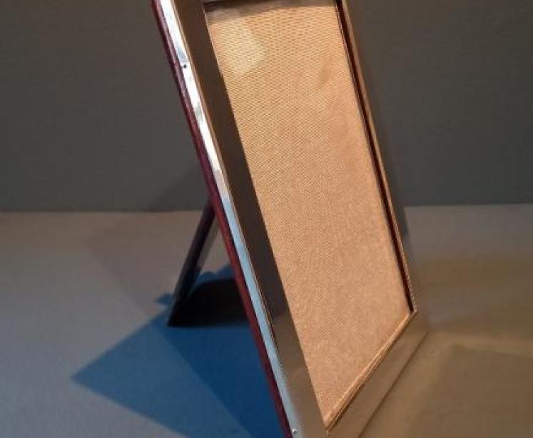 Large George V Period Antique Silver Photo Frame - Image 3