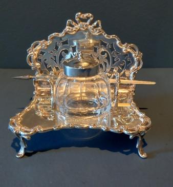 Edwardian Period Silver Pen & Ink Stand