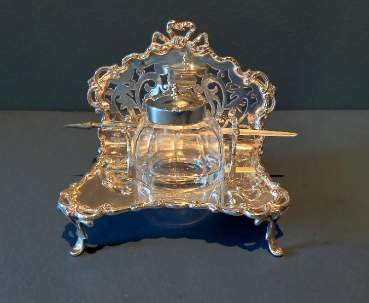 Edwardian Period Silver Pen & Ink Stand - Image 1